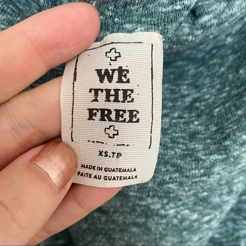 We The Free Turquoise Valencia Off the Shoulder Tee Size XS - Picture 5 of 7